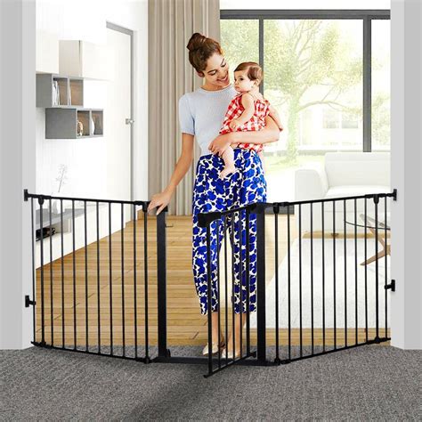 Comomy 33-80 Extra Wide 30 Tall Auto Close Foldable Baby Gate Extra Wide Tall