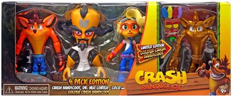 Crash Bandicoot Crash, Coco, Dr. Neo Golden Crash 4.5 Action Figure 4 ...