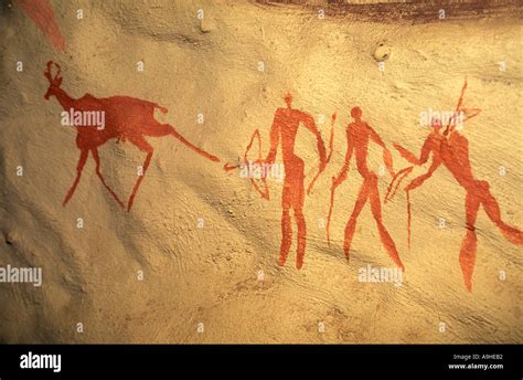 South Africa bushman drawings rock paintings a modern copy Stock Photo - Alamy