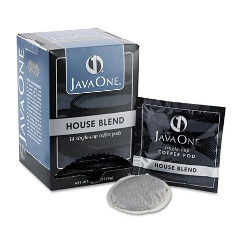 Java One JAV40300 Coffee Pods, House Blend, Single Cup, 14/Box