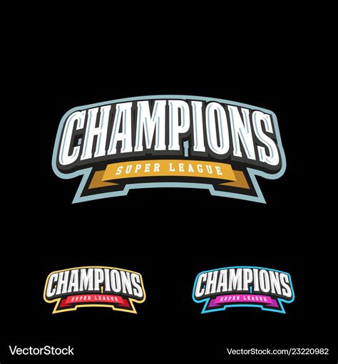 Champion sports league logo emblem badge graphic Vector Image