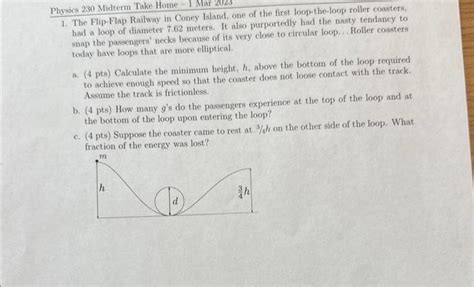 Solved 1. The Flip-Flap Railway in Coney Island, one of the | Chegg.com