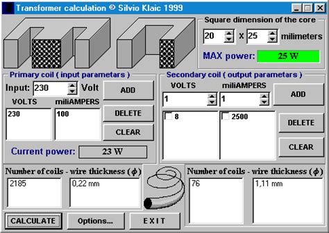 Transformer Calculator Program – Electronics Projects Circuits