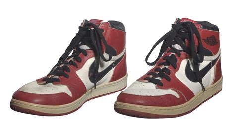 Pair of Air Jordan I shoes game worn and autographed by Michael Jordan ...