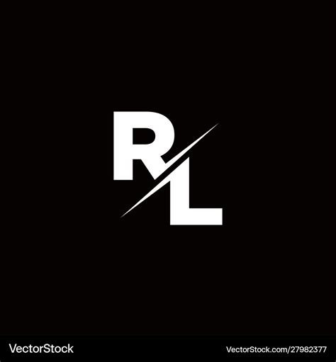 Rl logo letter monogram slash with modern logo Vector Image