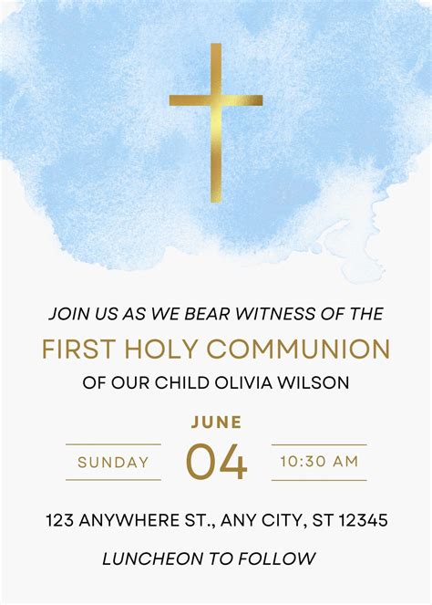 Free First Holy Communion Invitations Templates Wepik, 42% OFF