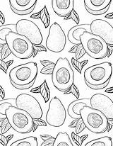 Awesome Avocado Coloring Pages For Kids And Adults sketch template