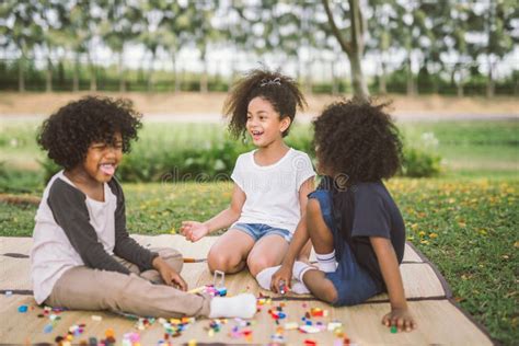 Kids and friend happy. stock image. Image of cute, happy - 116349823