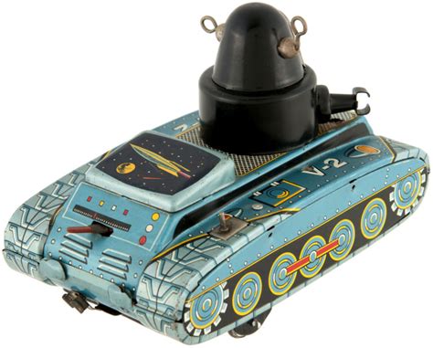 Hake's - "V-2" SPACE TANK AKA ROBBY THE ROBOT TANK BATTERY-OPERATED TOY (COLOR VARIETY).