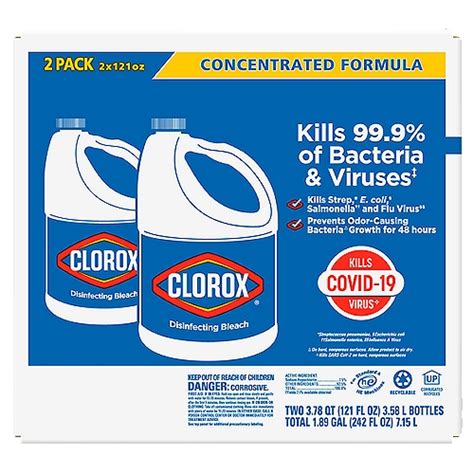 Clorox Disinfecting Bleach, Regular - 121 Ounce Bottles (Pack of of 2)