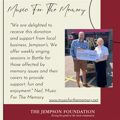 The Jempson Foundation donate again! | Jempsons