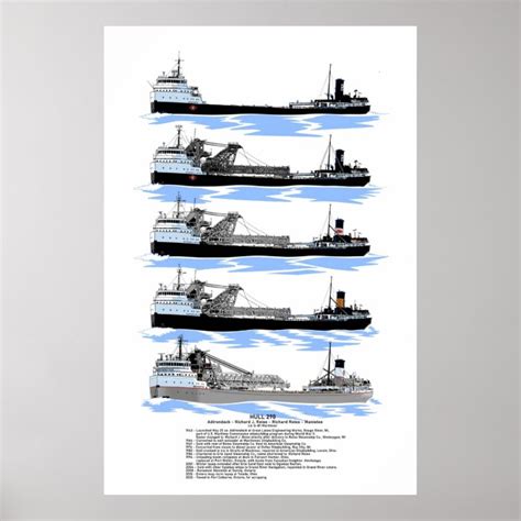 Lake Freighter Manistee history Poster | Zazzle