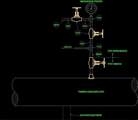 Type 1 Pressure Gauge 2D DWG Elevation for AutoCAD • Designs CAD