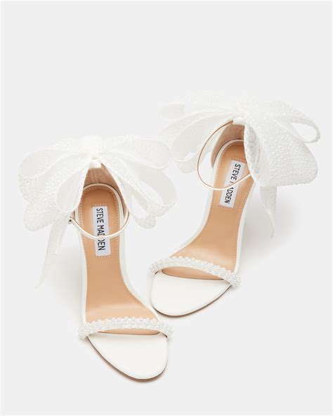 BENNI White Pearl Bow Stiletto Heel | Women's Heels – Steve Madden