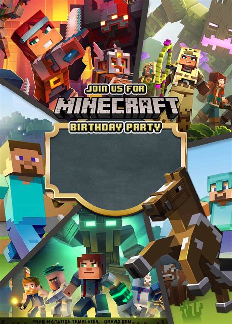 Minecraft Birthday Party Invitation