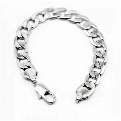 10mm 0.4" Mens Real Solid 925 Sterling Silver Heavy Cuban Chain Link ...