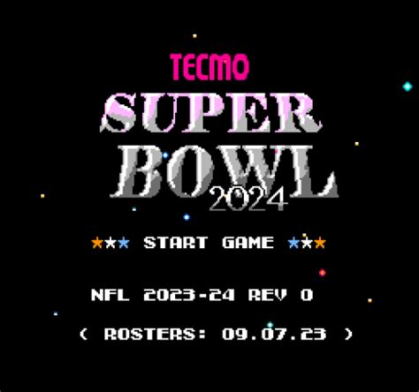 Tecmo Super Bowl 2024 Presented by TecmoBowl.org - TecmoBowl.org ...