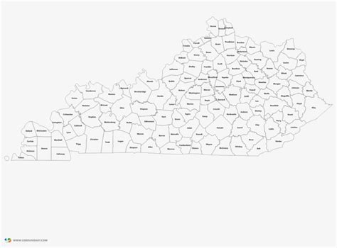 Kentucky Counties Outline Map - Kentucky County Map PNG Image ...