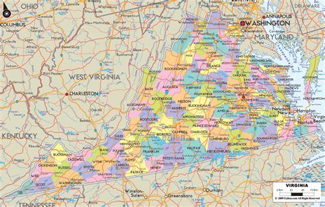 Virginia Political Map By County | Virginia Map