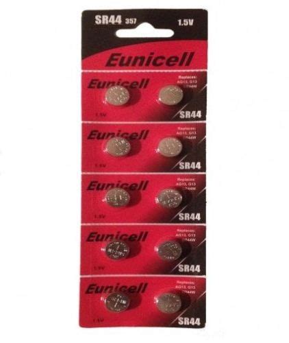 10 x Eunicell SR44 1.55V Silver Oxide Battery - Discountbattery