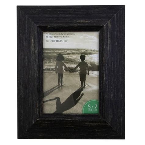 Northlight Rustic Weathered Picture Frame With Easel Back - For 5" X 7" Photos - 10" - Black ...