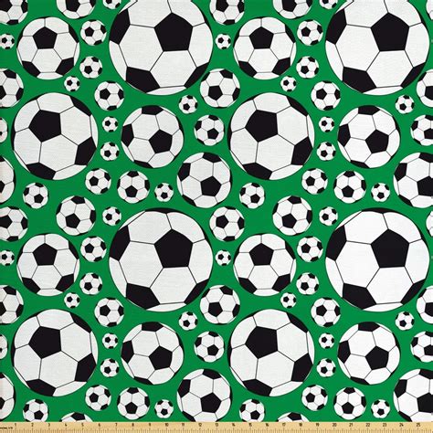 Soccer Fabric by The Yard, Various Sizes Footballs Pattern Active Lifestyle Popular Sport from ...