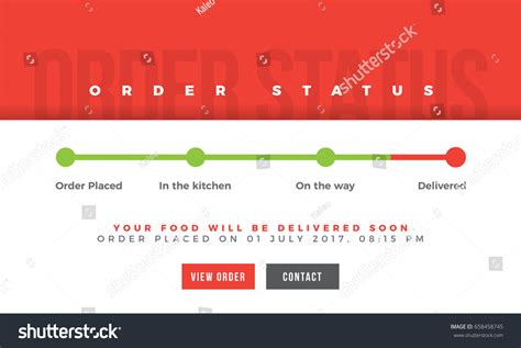 Food Delivery Tracking Status Order Delivery: เวกเตอร์สต็อก (ปลอดค่าลิขสิทธิ์) 658458745 ...