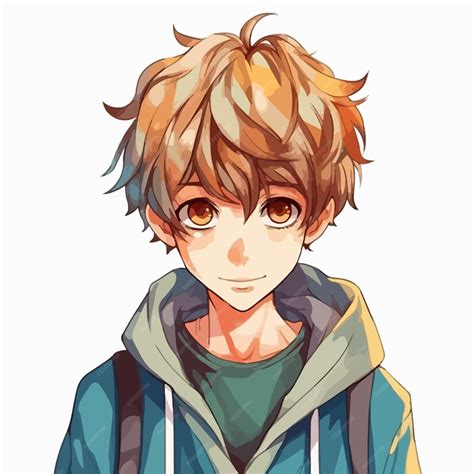 Premium Vector | Young man anime style character vector illustration ...