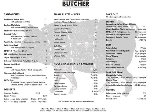 cochon-butcher-nashville-menu | Nashville Guru