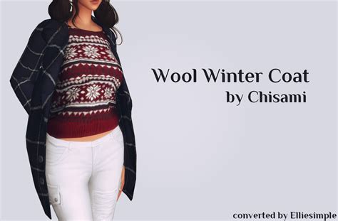 Sims 4 CC's - The Best: Wool Winter Coat by Elliesimple