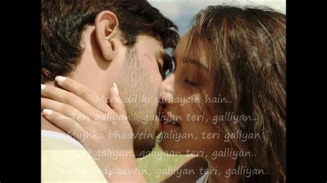 Hindi Movie Song Teri Galiyan with Lyrics on Screen - YouTube