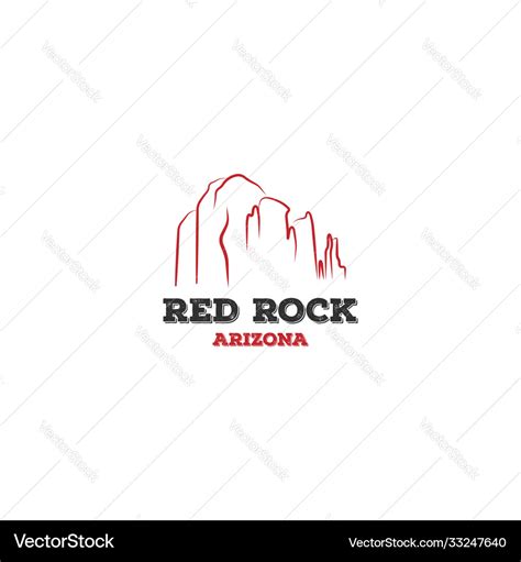 Red rock stone arizona logo design Royalty Free Vector Image