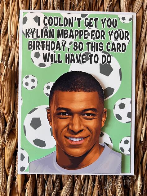 Kylian Mbappe Birthday Card Soccer Card Funny Card happy - Etsy Canada