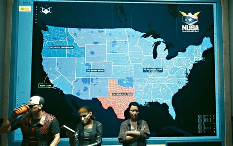 NUSA map with location of Night City (Map at Border Checkpoint) : r/cyberpunkgame