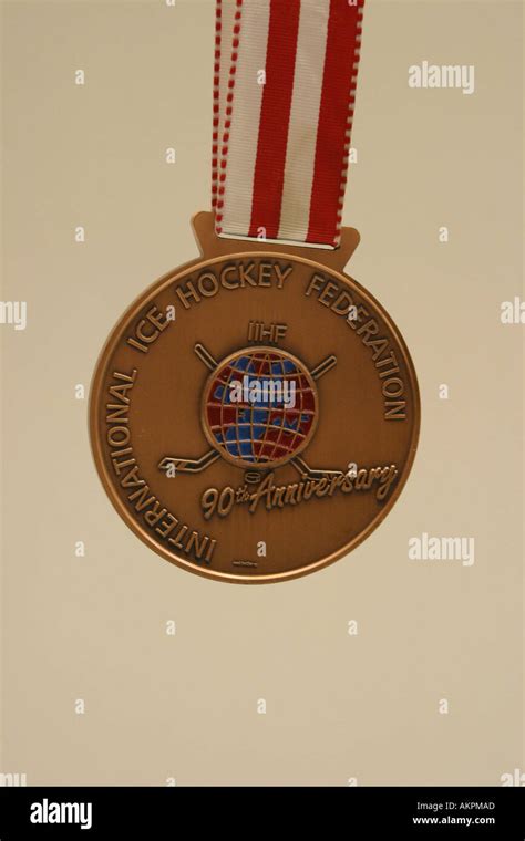 International Ice Hockey federation 90th anniversary medal Stock Photo - Alamy