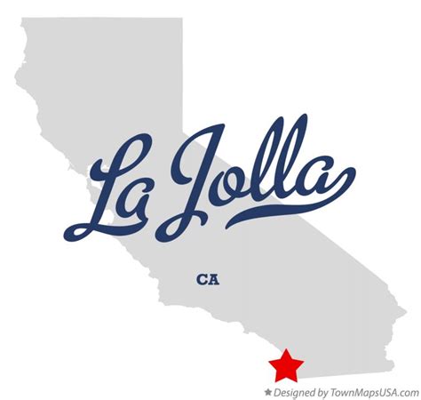 Map of La Jolla, San Diego County, CA, California