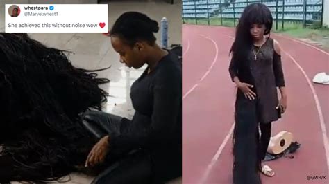 Nigerian woman sports longest handmade wig, shatters records | Trending News - The Indian Express