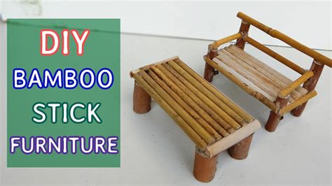 DIY bamboo stick Furniture : Mini sofa and table #5 - YouTube