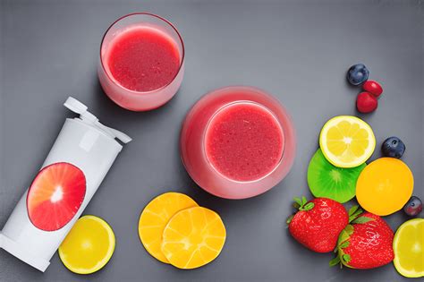 Healthy Fruit Juice with Fruit Slices · Creative Fabrica