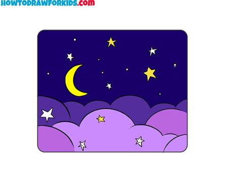 night sky drawing for beginners | Night sky drawing, Night sky painting, Drawings