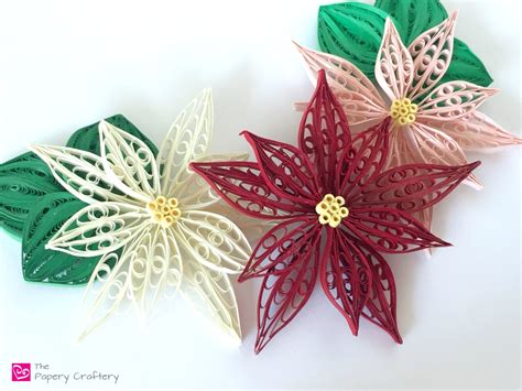 Quilling Paper Poinsettia Flowers - The Papery Craftery