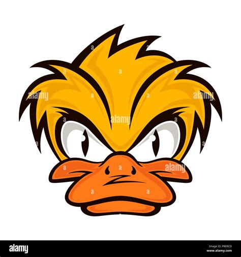 Cartoon evil face duck on the grey background Stock Vector Image & Art ...