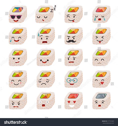 Sushi Emoji Vector Set Emoji Sushi Stock Vector (Royalty Free) 577741825 | Shutterstock