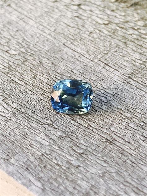 Natural Blue Green Sapphire Cushion Cut 6.50mm 1.45 Ct Loose Green Sapphire, Sapphire Ring ...