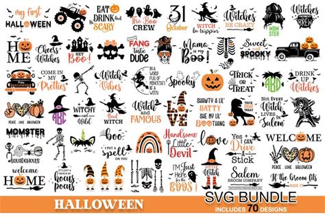 Halloween SVG bundle 70 designs (1470416)