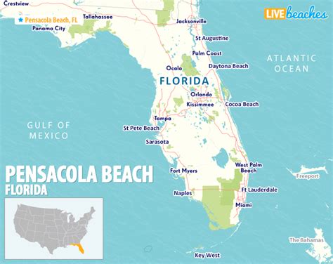 Pensacola Beach Map Florida - Allina Madeline