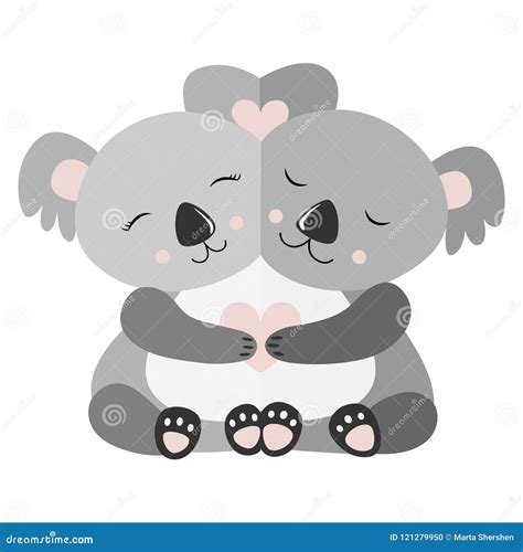 Hugging Koala Postcard Vector Illustration Stock Illustration - Illustration of cute, graphic ...