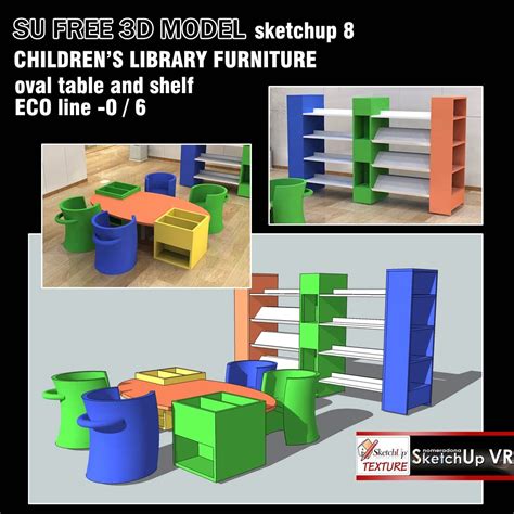 SKETCHUP TEXTURE: SKETCHUP MODEL CHILDREN'S LIBRARY FURNITURE