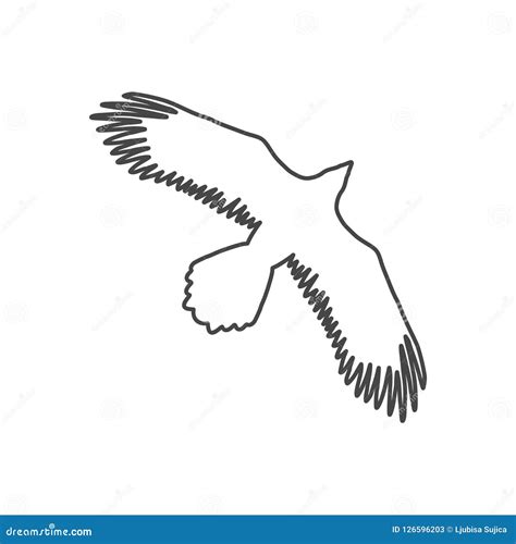 Flying Crow Outline