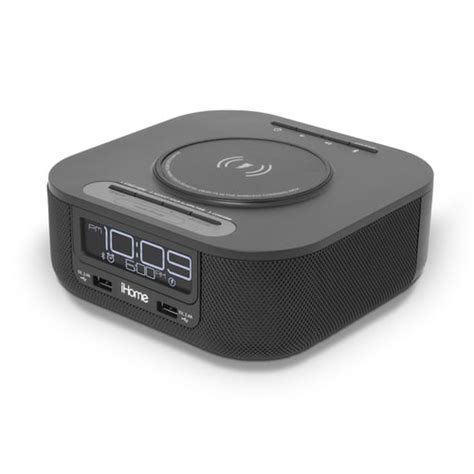 iHome Qi Wireless Charging Bluetooth Bedside Stereo Speaker Alarm Clock ...